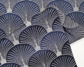 Screening jacquard with shells patterns marin blue color